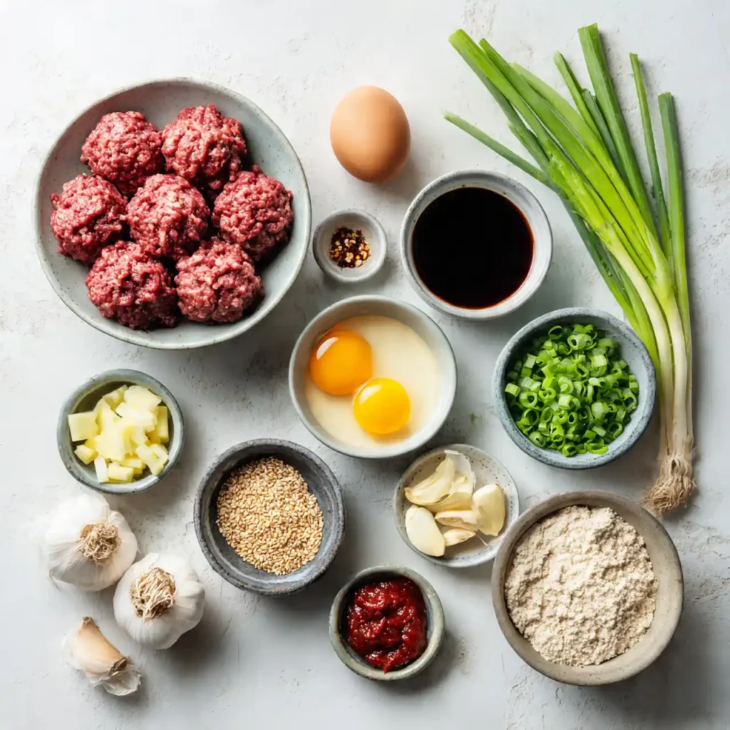 ingredients for korean bbq meatballs