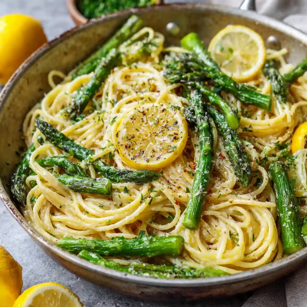 lemon asparagus pasta with parmesan