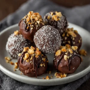 Nutella truffles – only 6 ingredients, dusted with cocoa and sprinkles