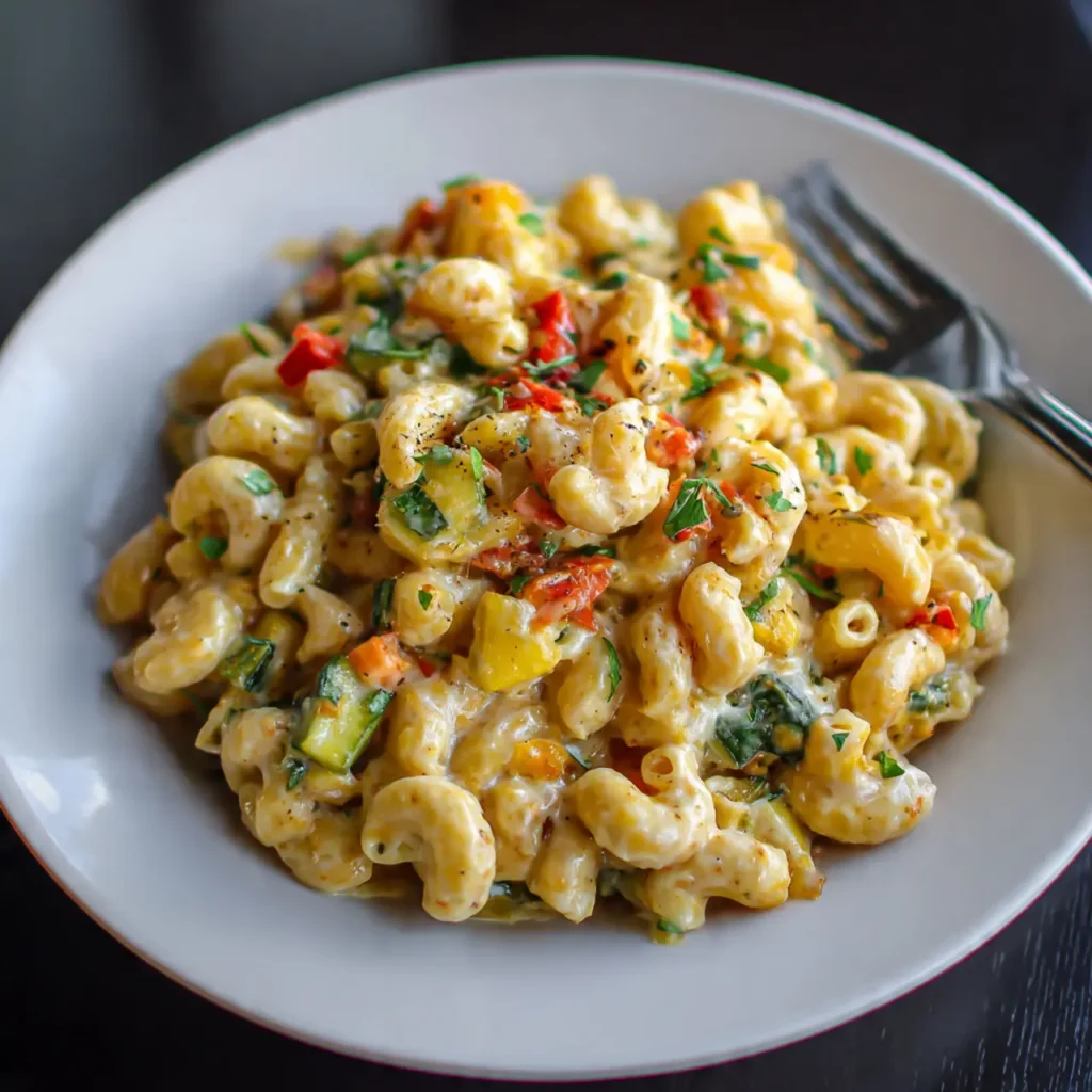 one pot veggie mac and cheese serving suggestion