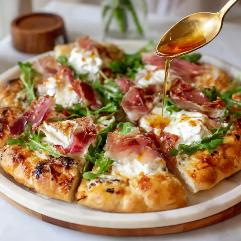 Prosciutto and honey burrata pizza with crispy crust