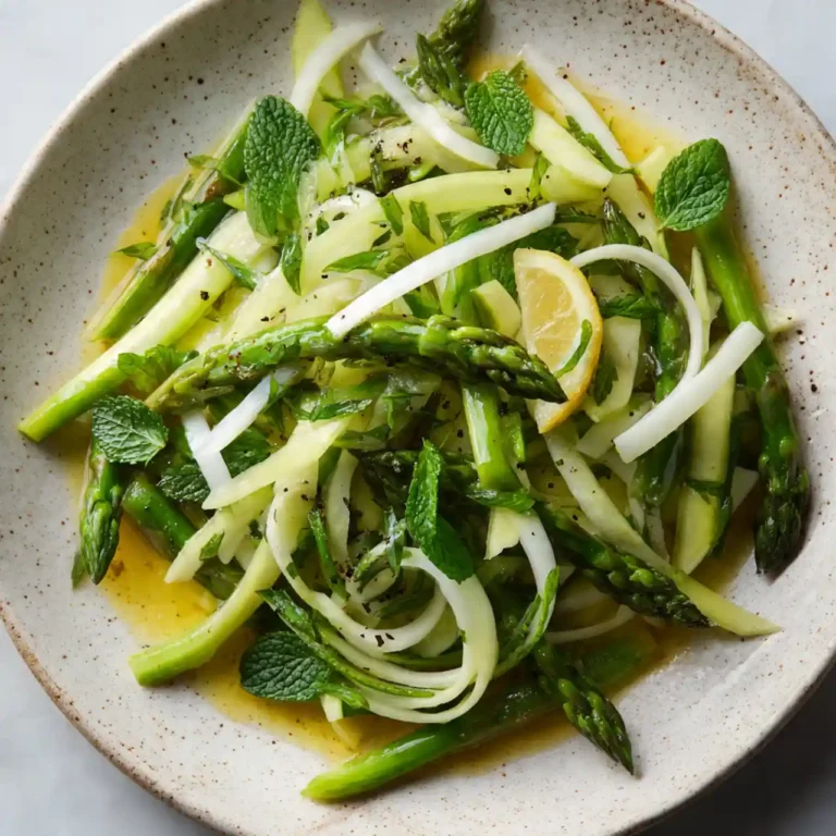 Shaved asparagus salad with lemon dressing and parmesan