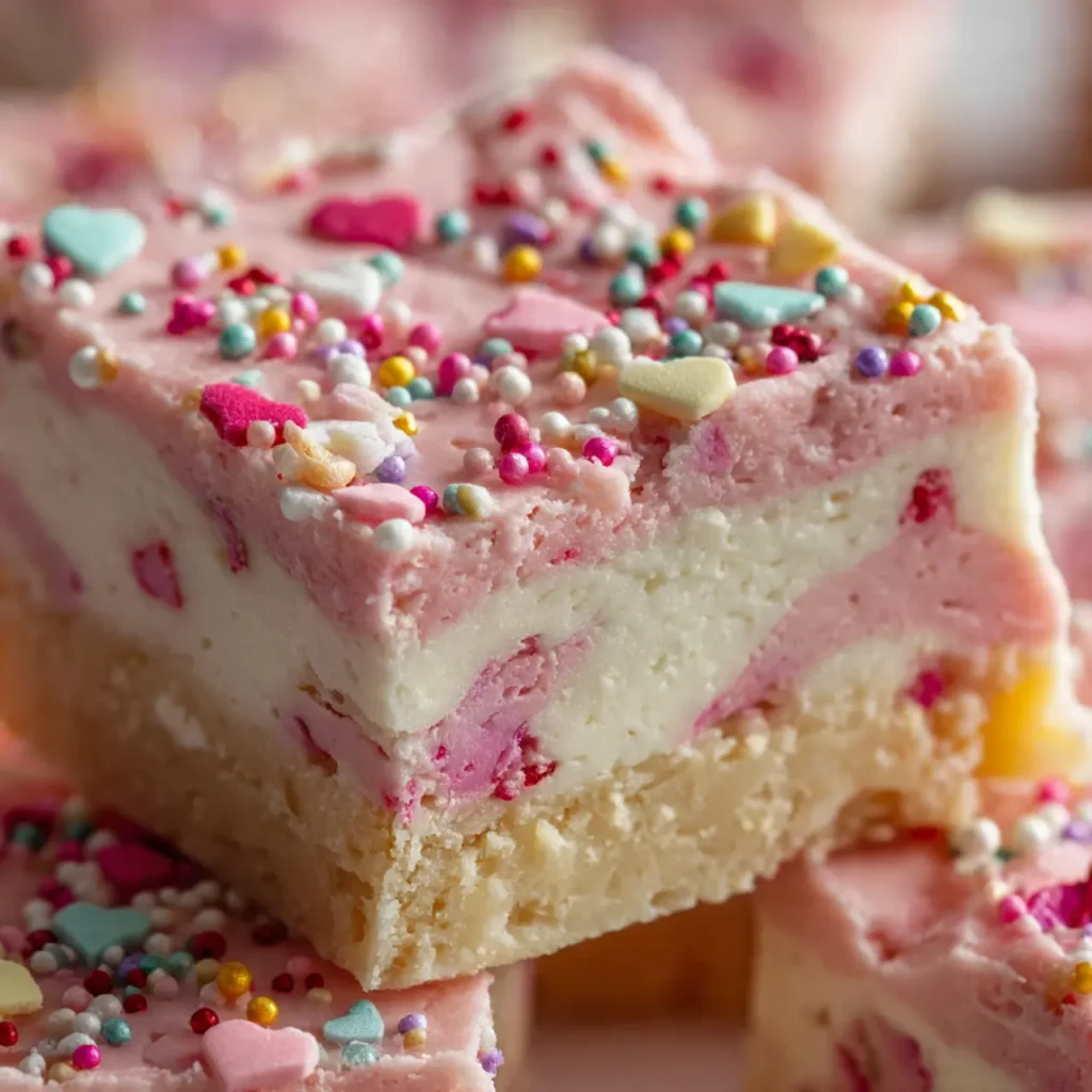 close-up of Valentine’s Day sugar cookie fudge
