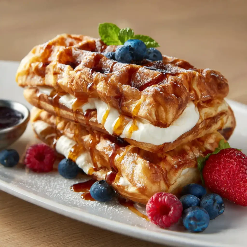 Easy Croffle Recipe (Croissant Waffles) 3 Close up of easy croffle recipe croissant waffles