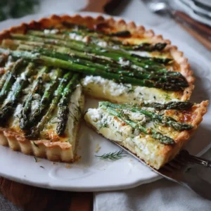 Asparagus and Goat Cheese Tart 5 asparagus and goat cheese tart with flaky crust and fresh herbs