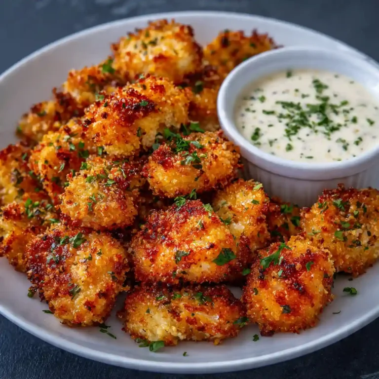 crispy air fryer chicken bites served with dipping sauce