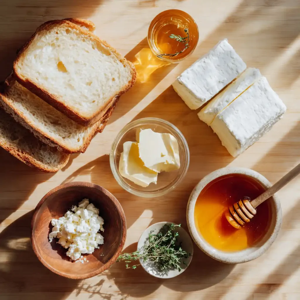 Goat Cheese Grilled Cheese with Honey Bliss 2 Ingredients for Goat Cheese Grilled Cheese with Honey Bliss including fresh goat cheese and honey