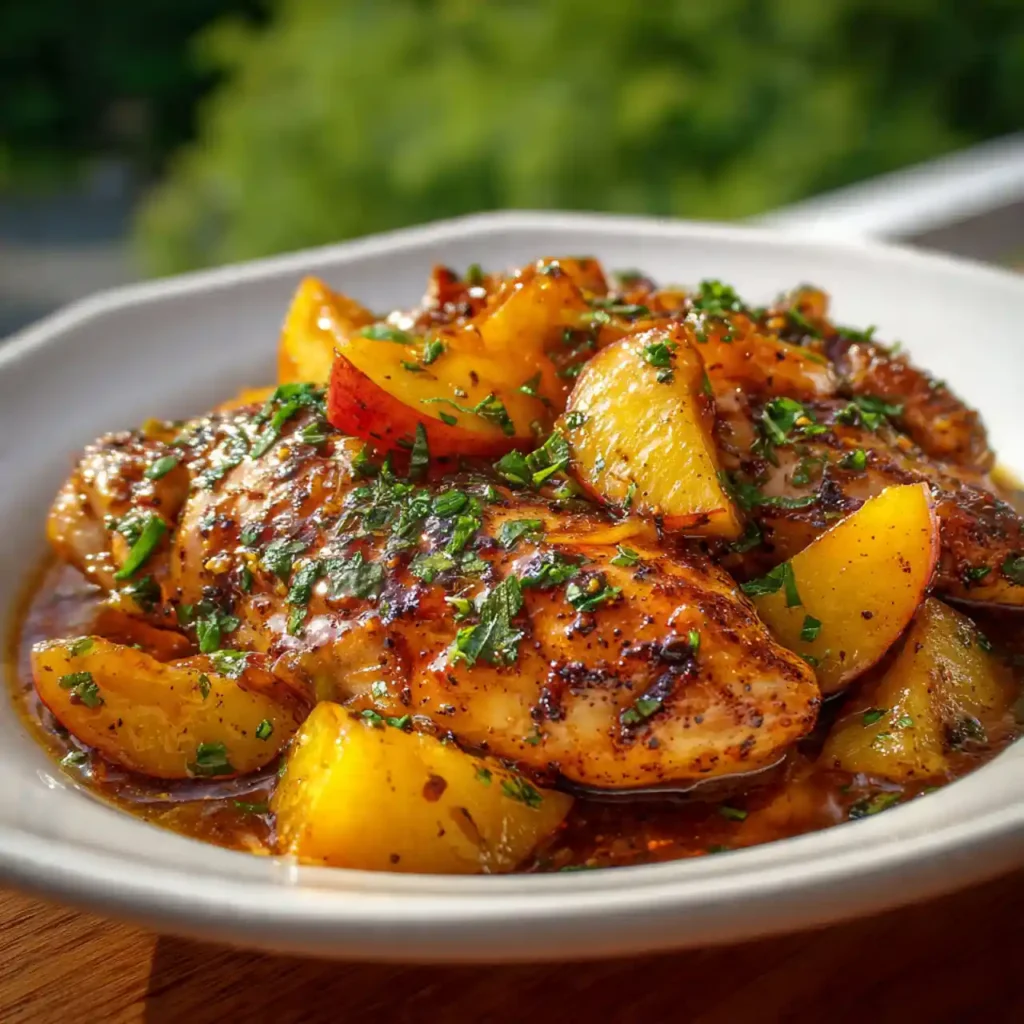 Jalapeno Peach Chicken 3 jalapeno peach chicken served over rice with extra peach glaze