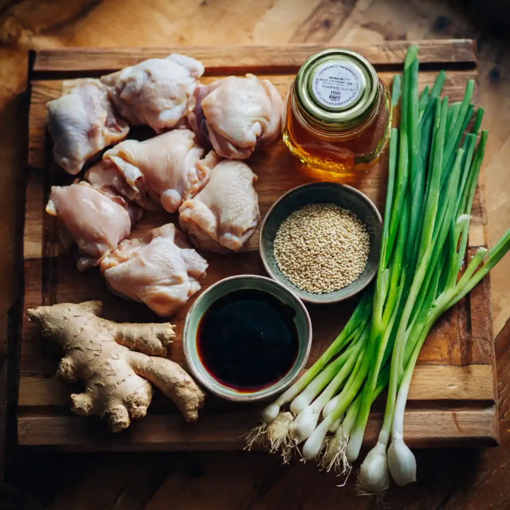 Slow Cooker Honey Garlic Chicken 2 ingredients for slow cooker honey garlic chicken including chicken garlic honey and soy sauce