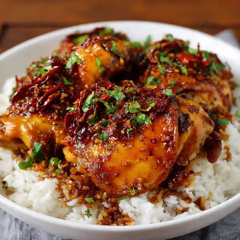 Slow Cooker Honey Garlic Chicken 4 slow cooker honey garlic chicken served with rice and broccol
