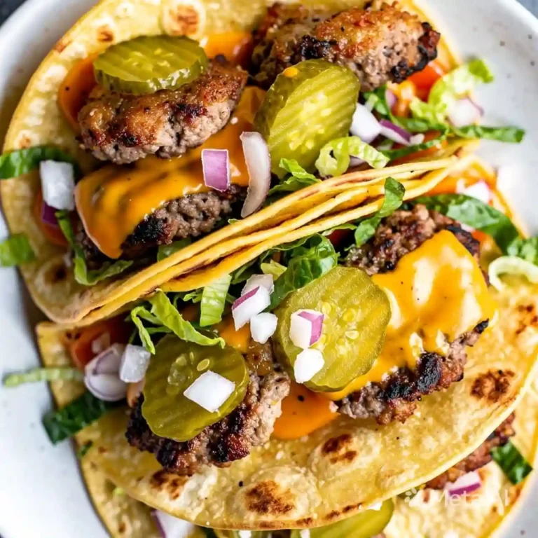 smash burger tacos with crispy beef patties cheese and burger sauce